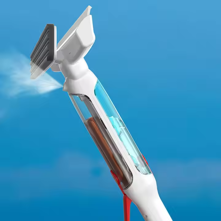 2025 Uzun Saplı Çift Kullanımlı Sprey Pencere Temizleyici | Mikrofiber & Kauçuk Cam Silecek
