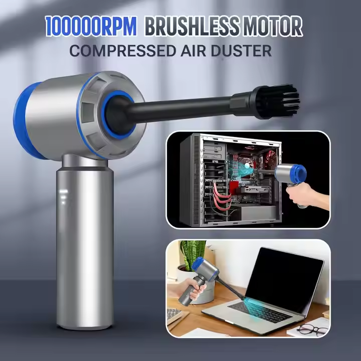 Kablosuz Mini Elektrikli Süpürge – Fırçasız Motor, HEPA Filtre, USB-C Şarjlı, Araba & Ev Temizliği