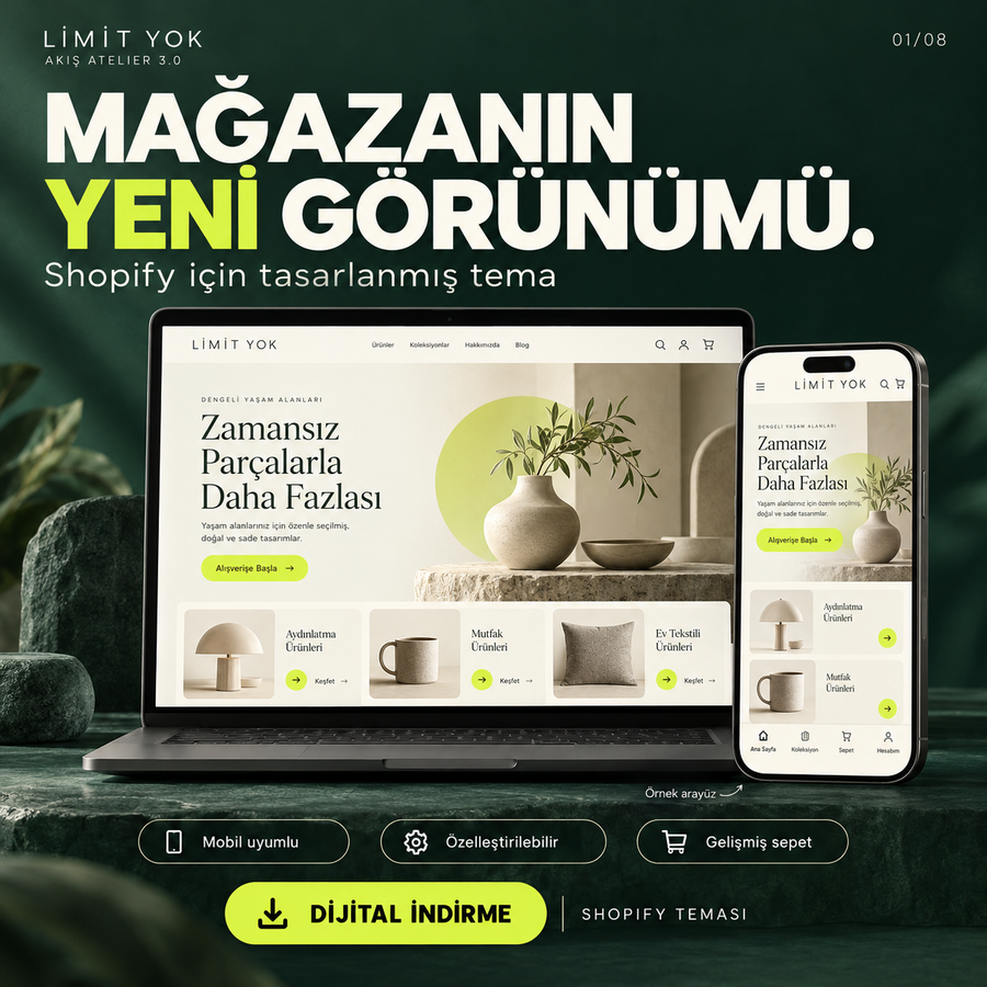 Limit Yok Akış Atelier 3.0 – Shopify Teması | Dijital İndirme