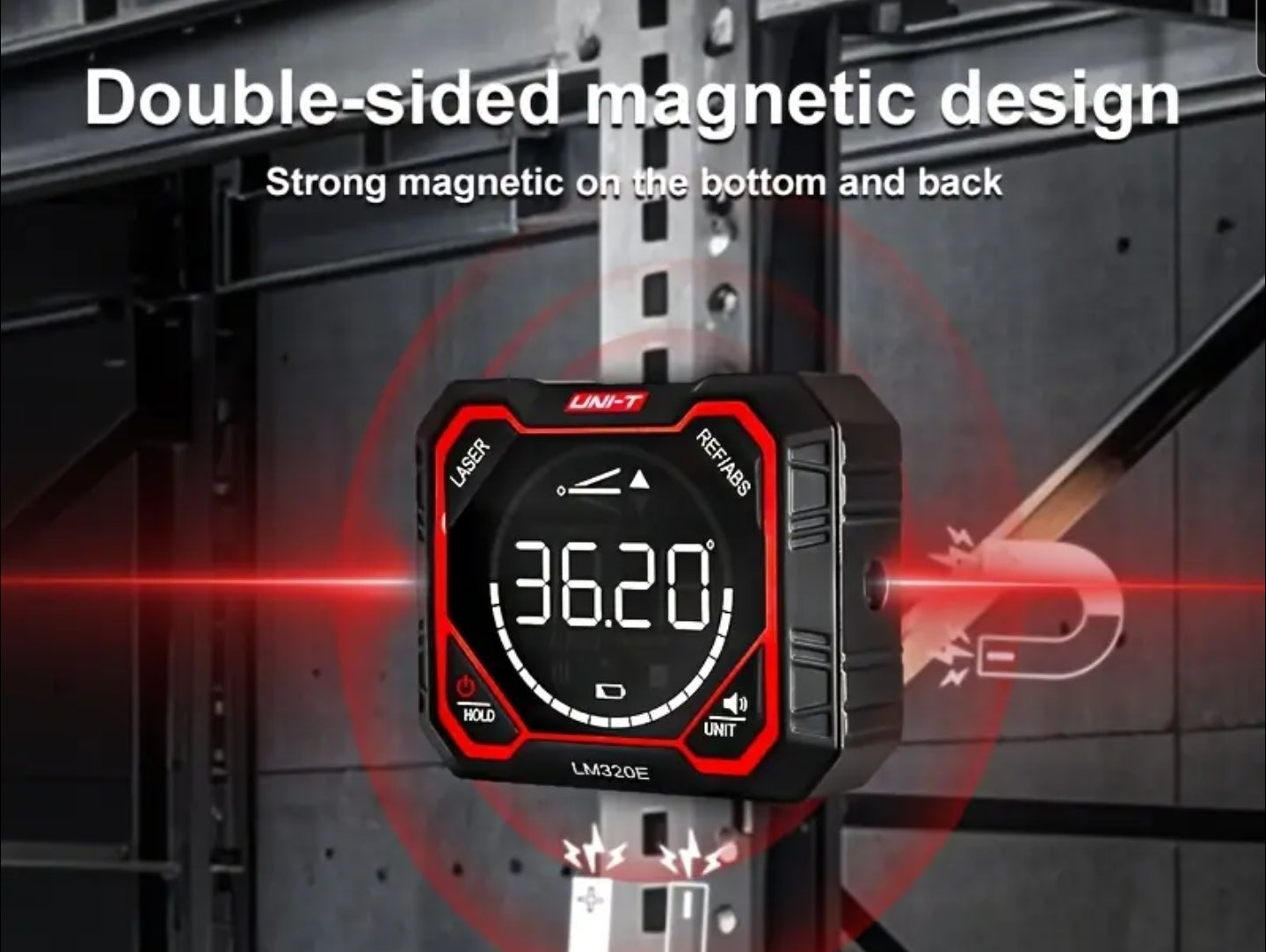 Dijital Açı Ölçer & Lazer Hizalama Cihazı | 360° Hassas Ölçüm | Çift Yönlü Lazer Projeksiyon | Manyetik Taban | USB Şarjlı 1000mAh | Ahşap İşleri & İnşaat İçin Profesyonel