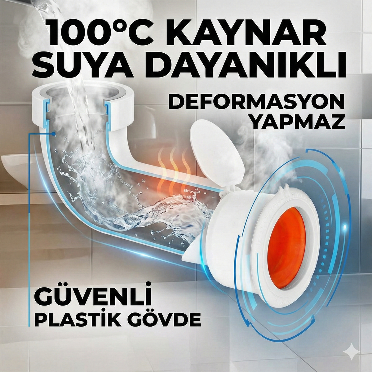Koku Önleyici Çekvalf Gider Adaptörü