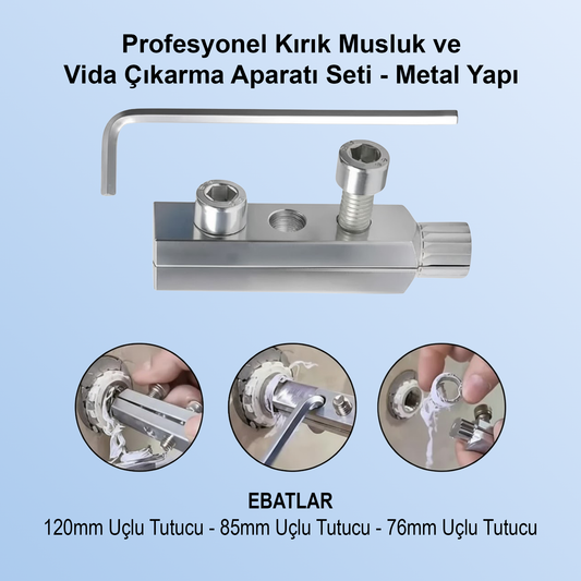 Profesyonel Kırık Musluk ve Vida Çıkarma Aparatı Seti - Metal Yapı