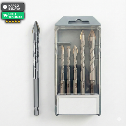 Premium Diamond Drill Bit Set – Ahşap, Metal, Çelik İçin 5'li Kırılmaz Uçlar