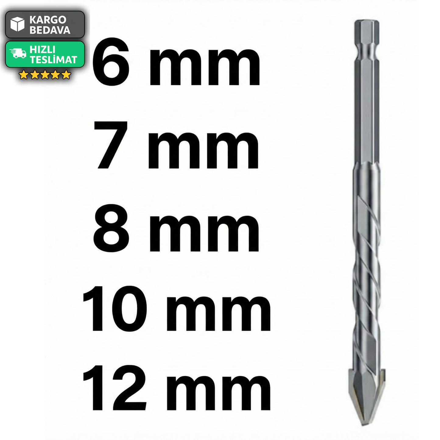 Premium Diamond Drill Bit Set – Ahşap, Metal, Çelik İçin 5'li Kırılmaz Uçlar