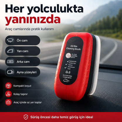 Araç Camı Yağ Filmi Temizleme Fırçası – Süngerli Pratik Oto Cam Temizleyici