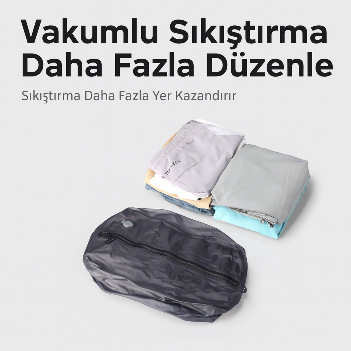 Yalnızca 170 gram ağırlığındaki vakumlu seyahat çantası, katlandığında çok az yer kaplar.