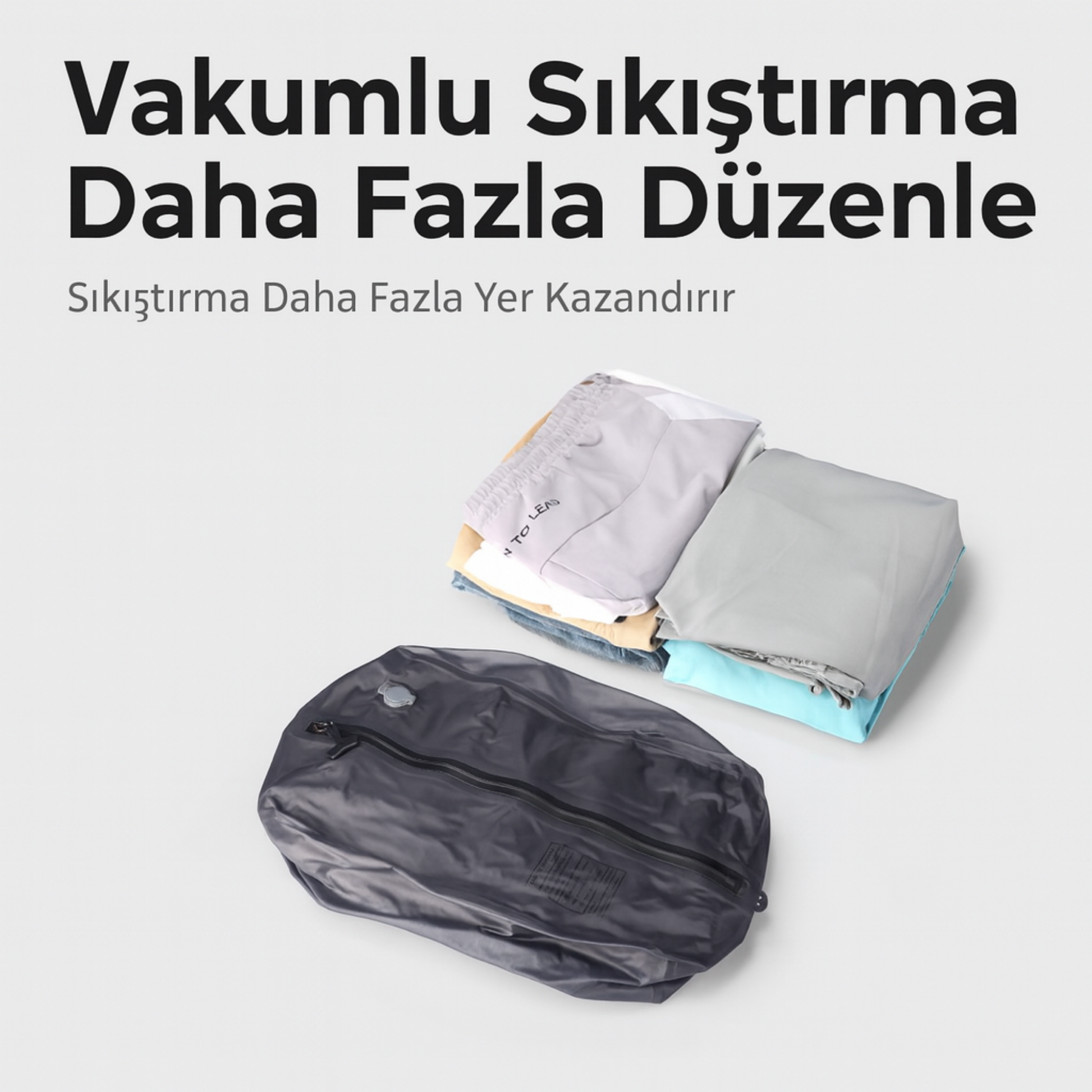 Yalnızca 170 gram ağırlığındaki vakumlu seyahat çantası, katlandığında çok az yer kaplar.