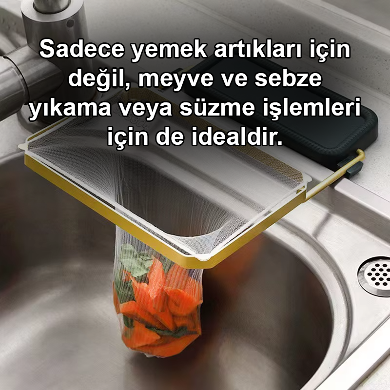 Mutfak Lavabo Katlanabilir Süzgeç | Tıkanma ve Koku Önleyici Pratik Atık Toplayıcı