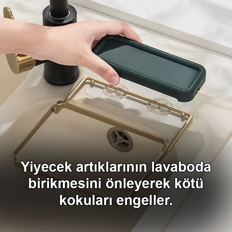 Mutfak Lavabo Katlanabilir Süzgeç | Tıkanma ve Koku Önleyici Pratik Atık Toplayıcı