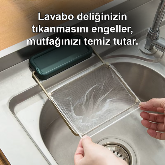 Mutfak Lavabo Katlanabilir Süzgeç | Tıkanma ve Koku Önleyici Pratik Atık Toplayıcı