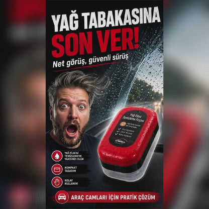 Araç Camı Yağ Filmi Temizleme Fırçası – Süngerli Pratik Oto Cam Temizleyici