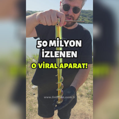1,5 mm Metal Şemsiye Sabitleme Aparatı 52 cm – Vidalı Zemin Kazığı Seti