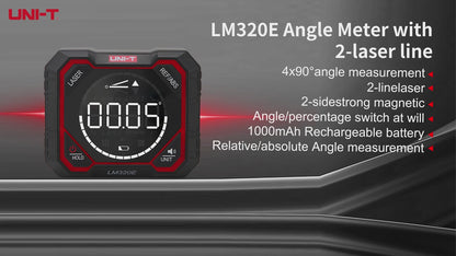Dijital Açı Ölçer & Lazer Hizalama Cihazı | 360° Hassas Ölçüm | Çift Yönlü Lazer Projeksiyon | Manyetik Taban | USB Şarjlı 1000mAh | Ahşap İşleri & İnşaat İçin Profesyonel