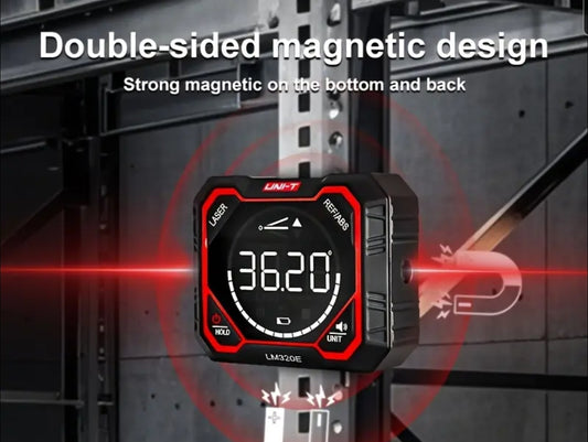 Dijital Açı Ölçer & Lazer Hizalama Cihazı | 360° Hassas Ölçüm | Çift Yönlü Lazer Projeksiyon | Manyetik Taban | USB Şarjlı 1000mAh | Ahşap İşleri & İnşaat İçin Profesyonel